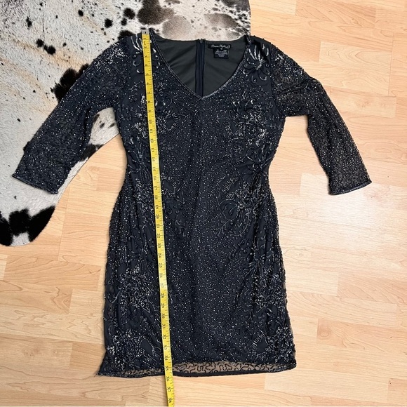 PISARRO NIGHTS Beaded V-Neck‎ Cocktail Dress Size 12 NWOT - Picture 11 of 12